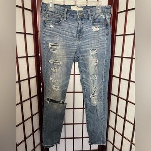 Straight Leg Distressed Jeans
